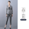 Chidori Grids Classy Plaid Wool Blazer Buttons Decoration Spring Suit Office Uniform - Image 4