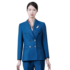 Blue Women's Spring & Fall Outfit Elegant Professional Work & Casual Suit Office Uniform