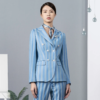 Blue Button Decoration Women's Elegant Casual Small Suit Office Uniform - Image 4