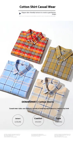 2024 New Arrival Oxford Shirt Pure Cotton Stripes Design Casual & Easy Striped Shirt - Image 3