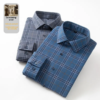 New Arrival Thickened Smooth Casual Long Sleeves Accessible Anti-Wrinkle Wool Grid Pattern Shirt - Image 7