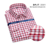 Long Sleeves Plaid Breathable Poplin Fabric Casual Dress Shirt - Image 5