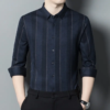 Stripes Luxury Long Sleeves Men's Casual Twill Shirt - Image 3