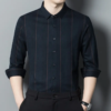 Stripes Luxury Long Sleeves Men's Casual Twill Shirt - Image 4