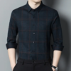 Plaid Middle-Aged Dad Non-Iron Cashmere Style Men's Long Work Plaid Shirt - Image 5