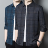 Plaid Middle-Aged Dad Non-Iron Cashmere Style Men's Long Work Plaid Shirt - Image 6