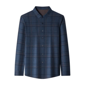 Plaid Middle-Aged Dad Non-Iron Cashmere Style Men's Long Work Plaid Shirt
