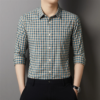 Luxury Business Class Brand Accessible Business Casual Clothing Men's Casual Plaid Shirt - Image 3