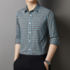Luxury Business Class Brand Accessible Business Casual Clothing Men's Casual Plaid Shirt - Image 4