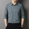 Luxury Business Class Brand Accessible Business Casual Clothing Men's Casual Plaid Shirt - Image 5