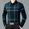 Middle-Aged Casual Fleece-Lined Heattech Classy Cashmere Style Men's Winter Cotton Shirt - Image 2