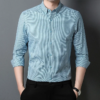 Loose Fit Pure Cotton No-Iron Twill Fabric Big Brand Men's Trendy Plaid Shirt Long Sleeves - Image 3