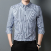Loose Fit Pure Cotton No-Iron Twill Fabric Big Brand Men's Trendy Plaid Shirt Long Sleeves - Image 4