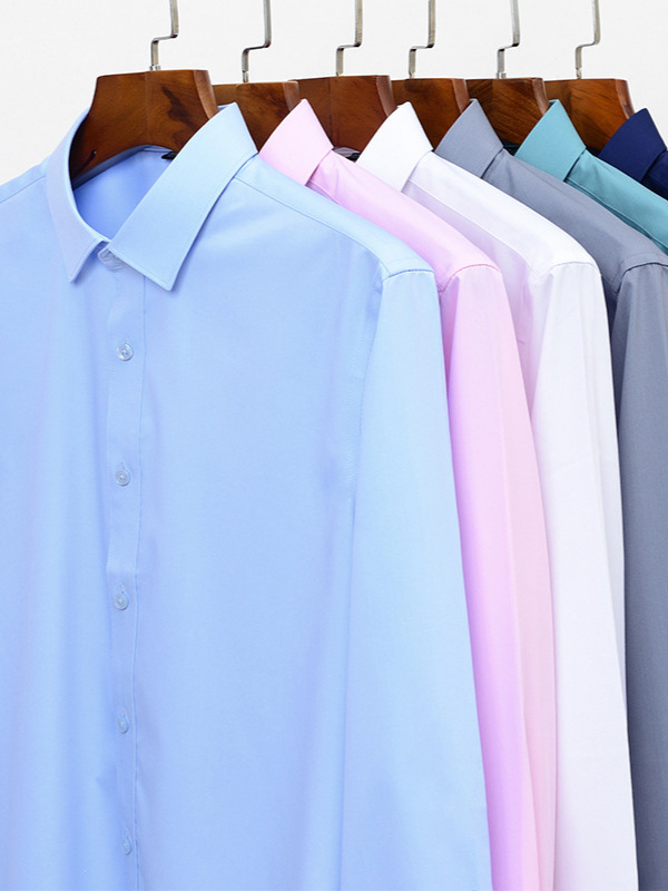 Men Women Formal Style Bamboo Fiber Short-Sleeved Shirt Office Uniform