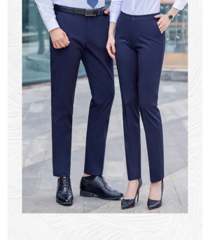Bank Interviews Flat Front Style Professional Straight-Leg Work Trousers Business Formal Wear - Image 7