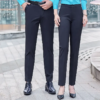 Bank Interviews Flat Front Style Professional Straight-Leg Work Trousers Business Formal Wear - Image 4